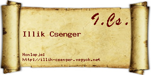 Illik Csenger névjegykártya